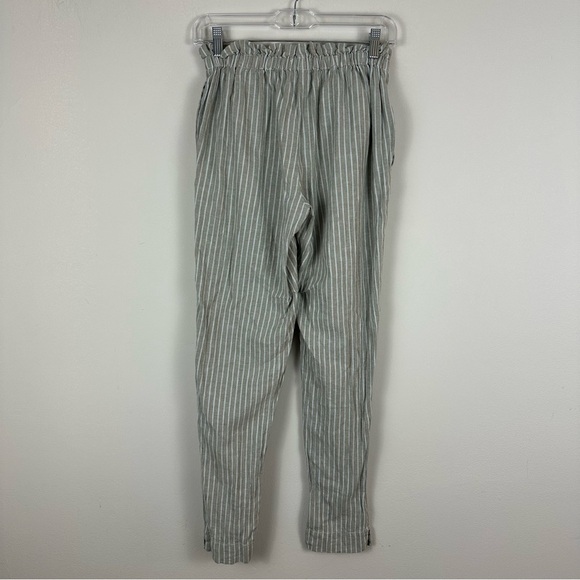 Beach Lunch Lounge | Striped Tie Waist Linen Blend Pants Size XS - Picture 7 of 8